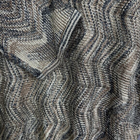 Chicos Travelers Open Knit Sweater 3 XL Fringe Metallic Boho Brown Gray - Picture 4 of 7